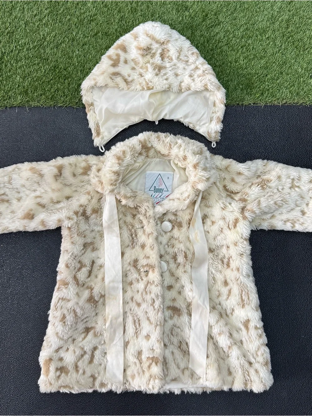 Bonny Kids Faux Fur Hooded Coat With Removable Hood